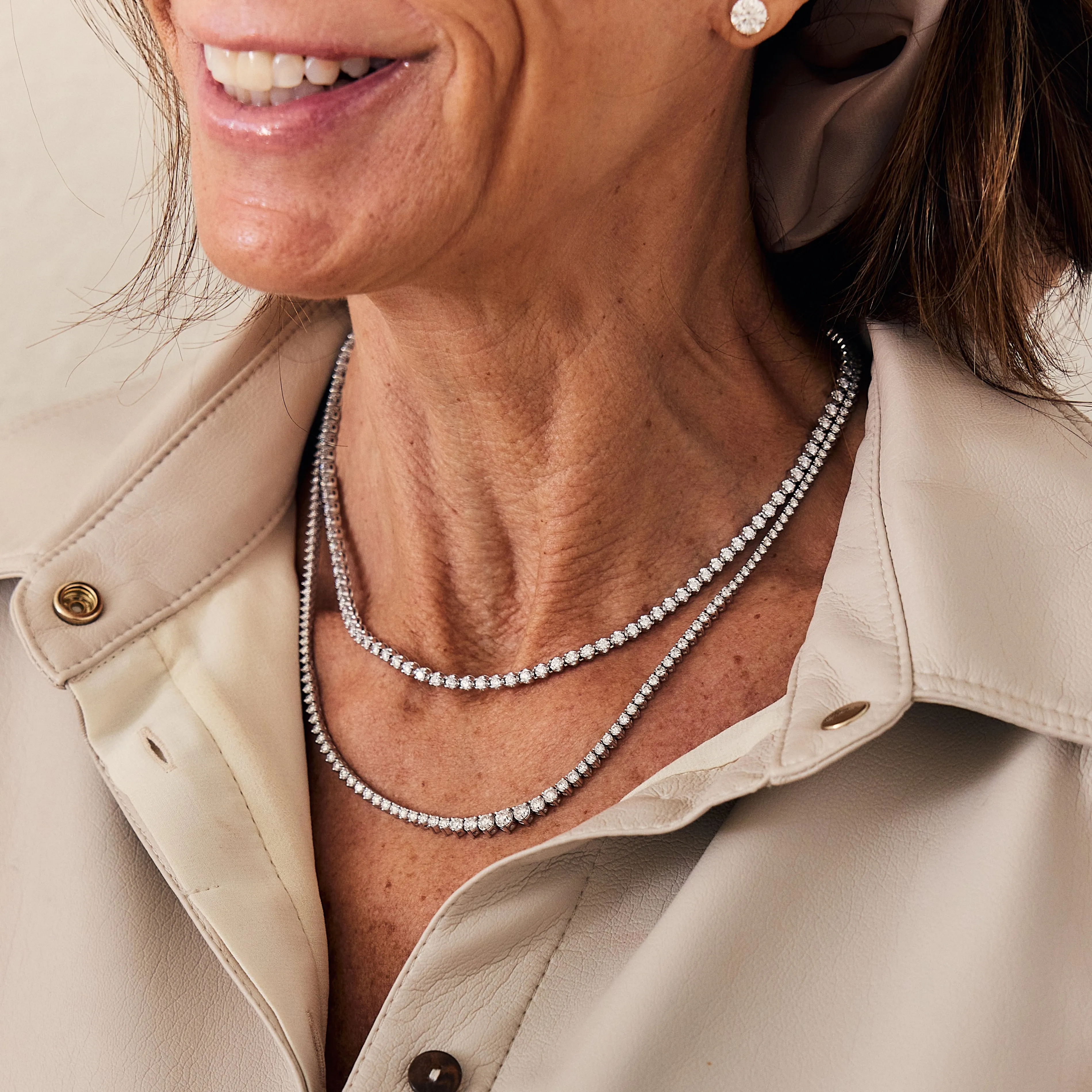 Lab Grown Graduated Diamond Tennis Necklace