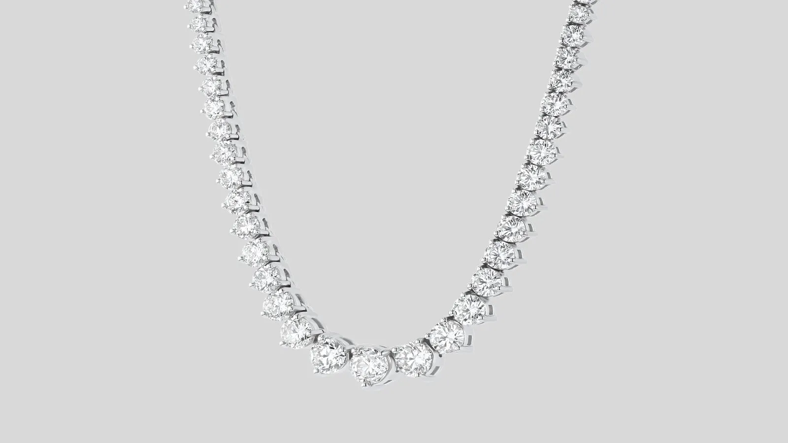 Lab Grown Graduated Diamond Tennis Necklace
