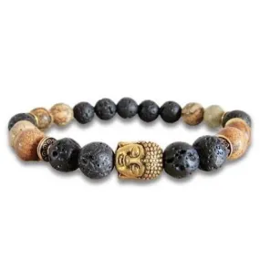 Lava Stone and Picture Jasper Bracelet