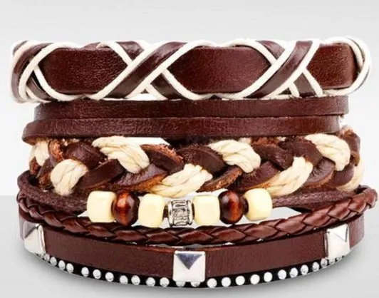 Leather Multi-Layer Braided Men's Bracelets