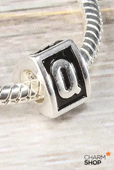 Letter Q Block Bead Charm