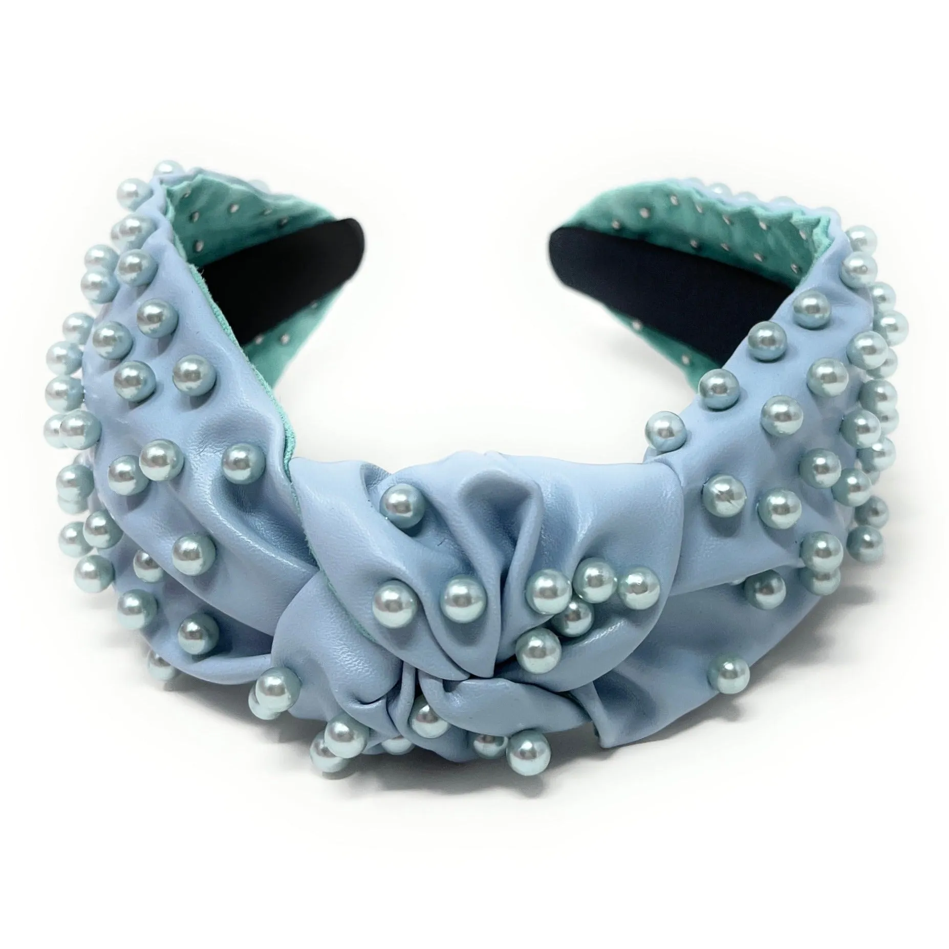 Light Blue Pearly Knot Headband