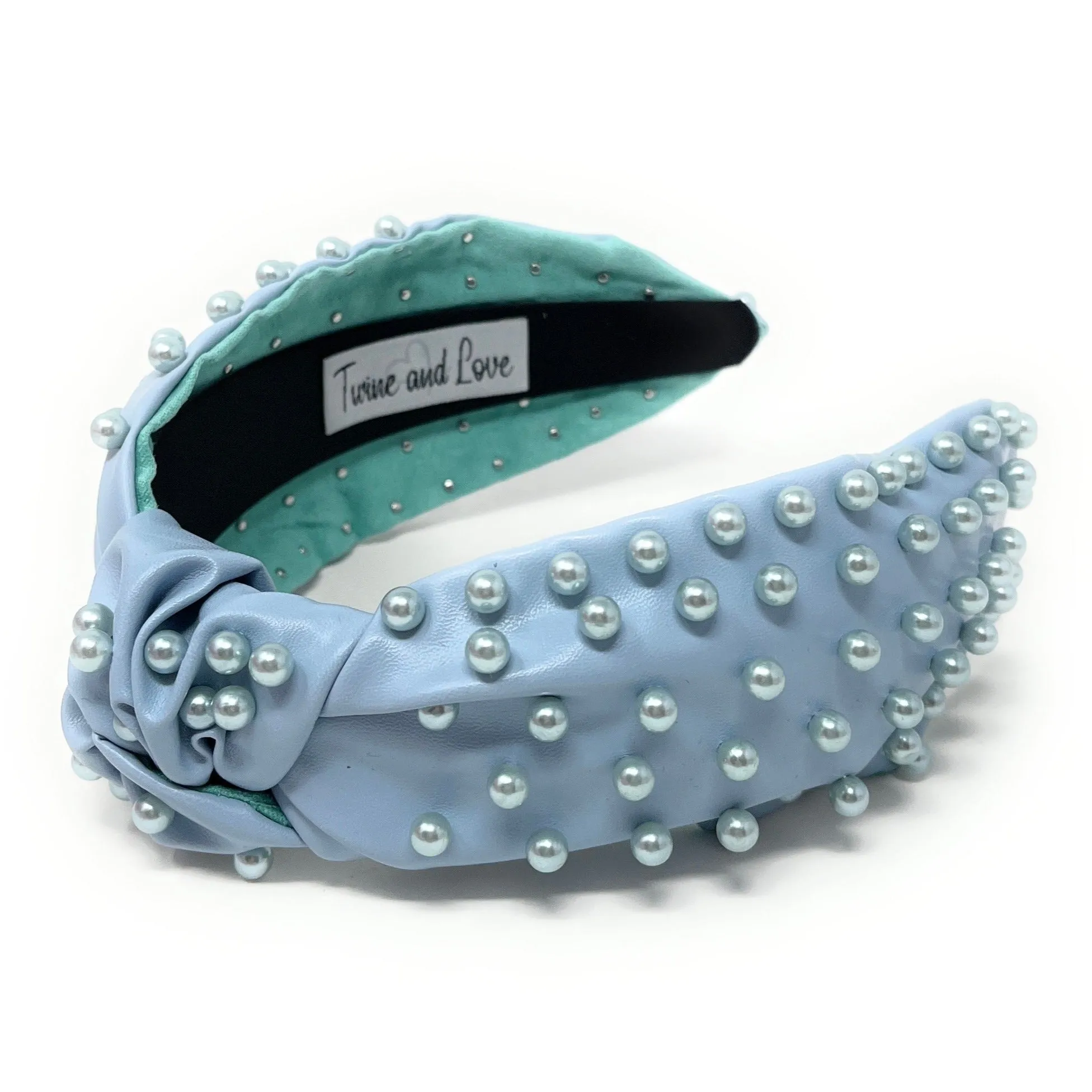 Light Blue Pearly Knot Headband