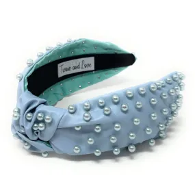 Light Blue Pearly Knot Headband