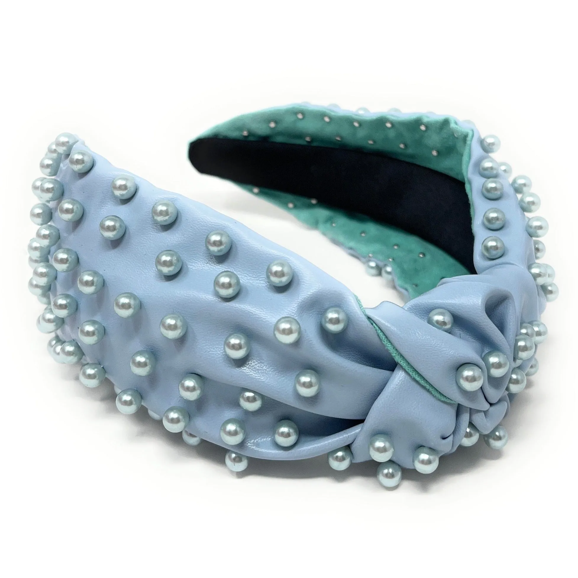 Light Blue Pearly Knot Headband