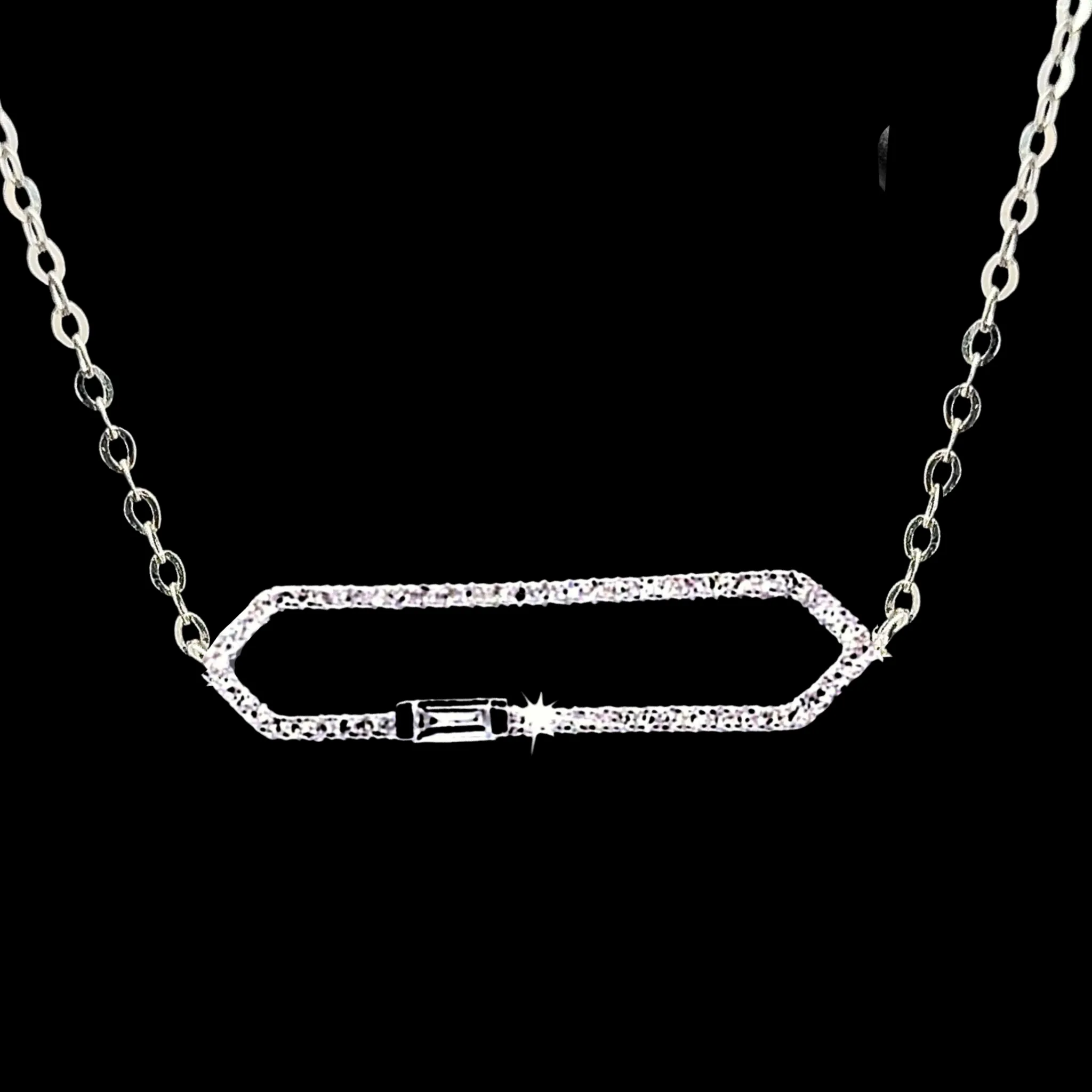 #LVNA2024 | Hexagon Baguette Paved Diamond Necklace in 16-18” 18kt