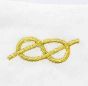Masonic Gold knot Machine Embroidery White Cotton Gloves (2 Pairs)