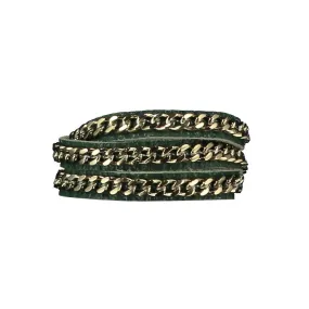 Mel Dark Green Leather Bracelet