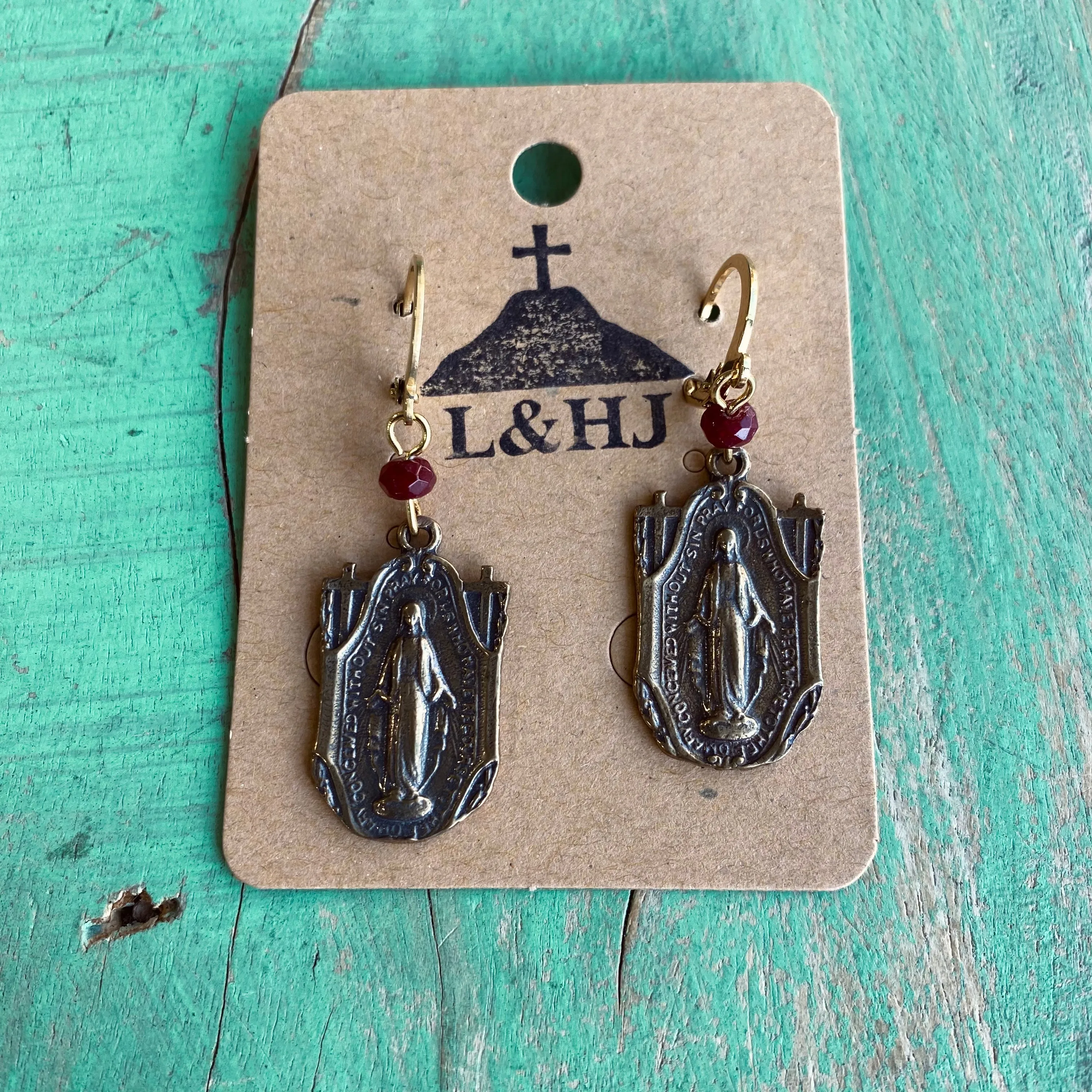 Miraculous Medal Ruby Red Set
