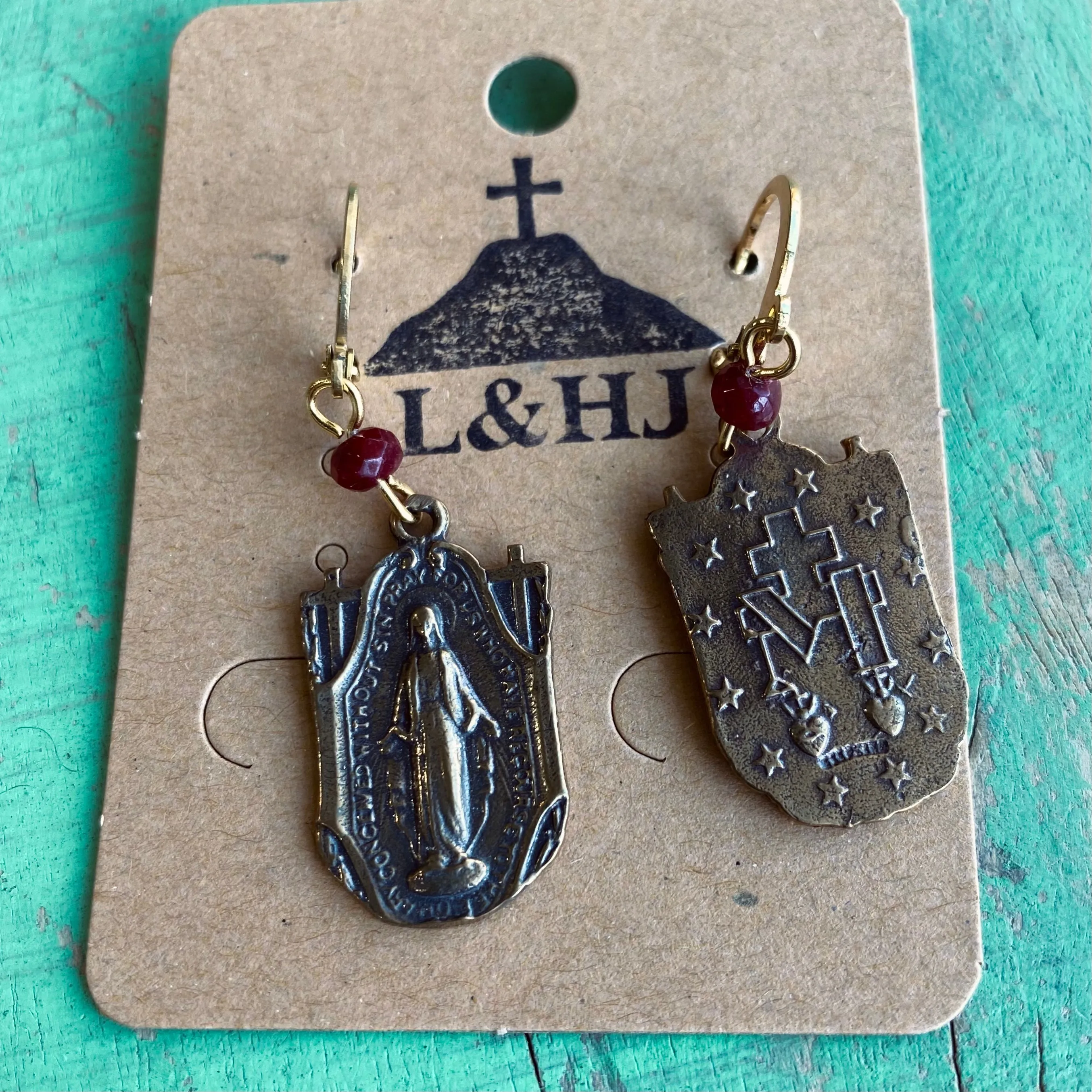Miraculous Medal Ruby Red Set