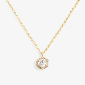 N9905W | 4.5mm White Diamond Hexagon Necklace