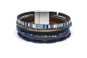 Navy Multi Strand Magnetic Bracelet