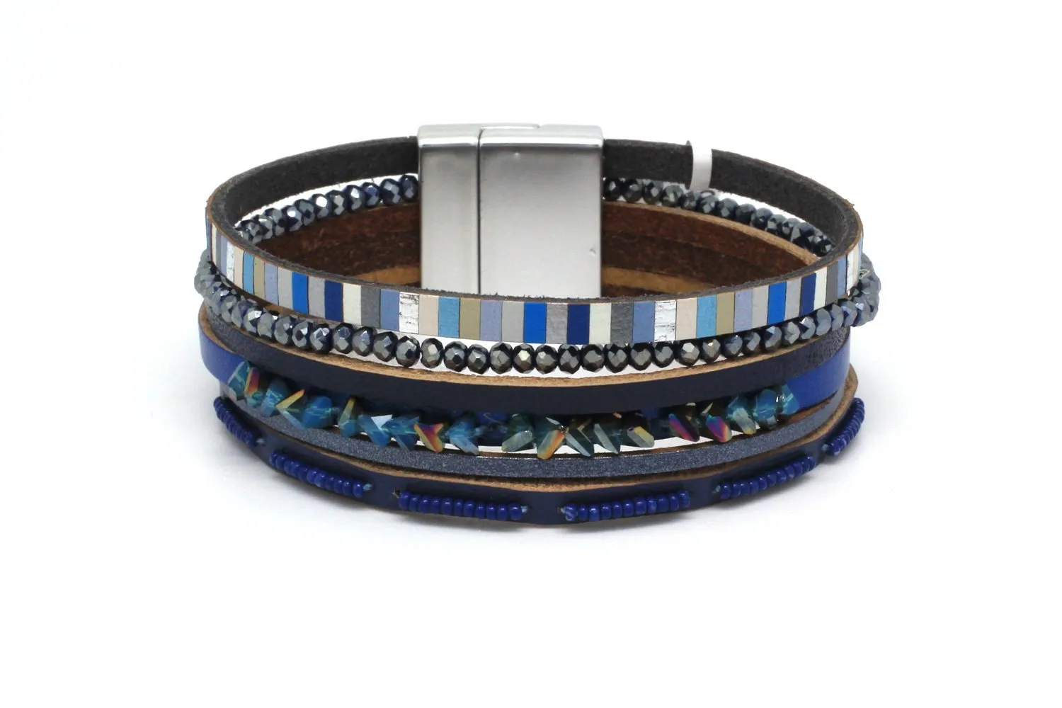Navy Multi Strand Magnetic Bracelet