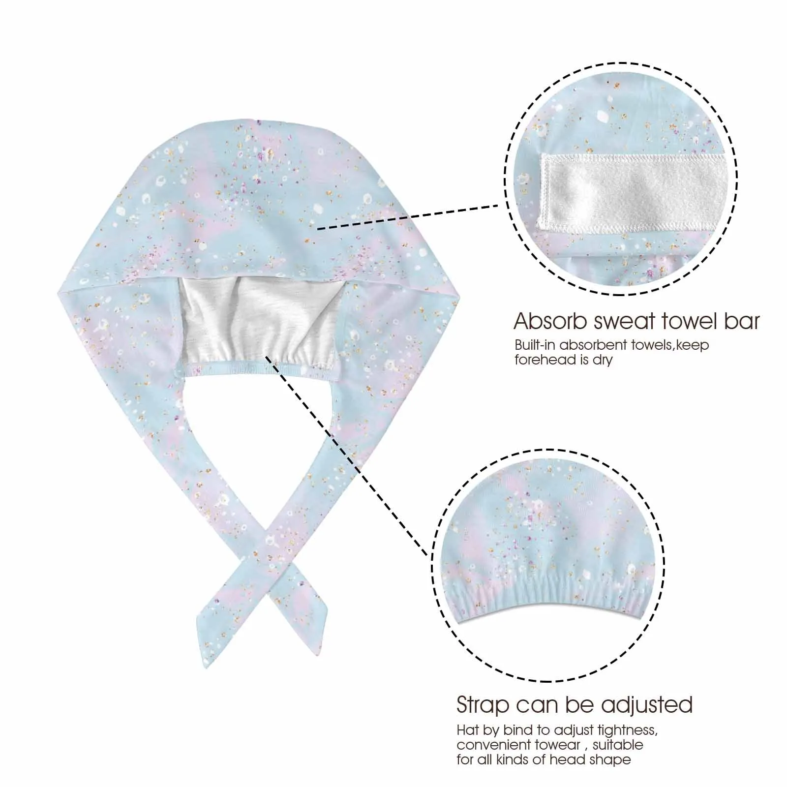 Nurse Scrub Cap Blue Splash  Scrub Cap