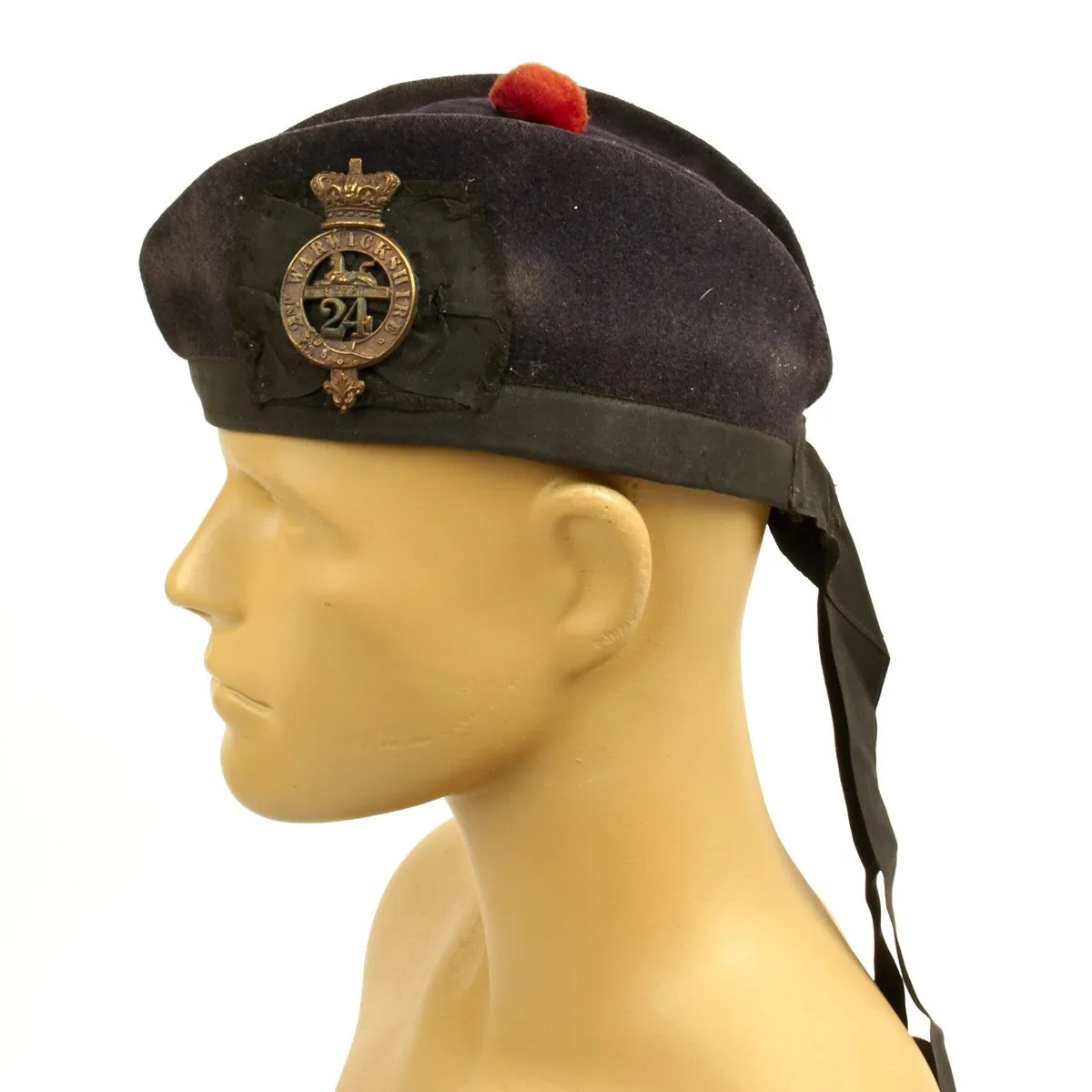 Original Pre-1881 British 24th of Foot Regimental Glengarry Cap with Badge