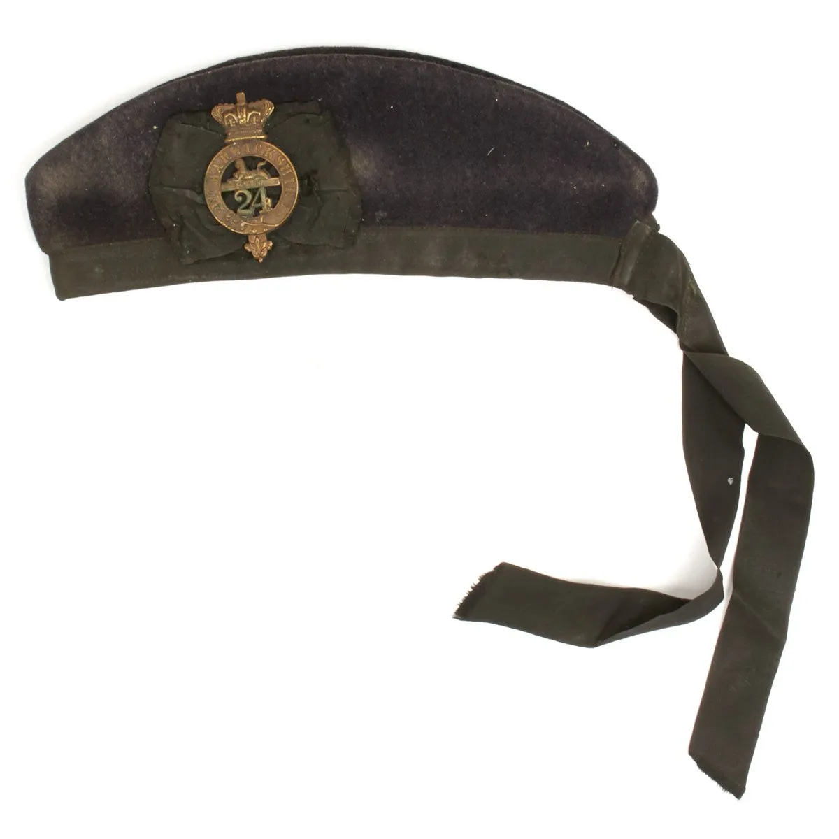 Original Pre-1881 British 24th of Foot Regimental Glengarry Cap with Badge