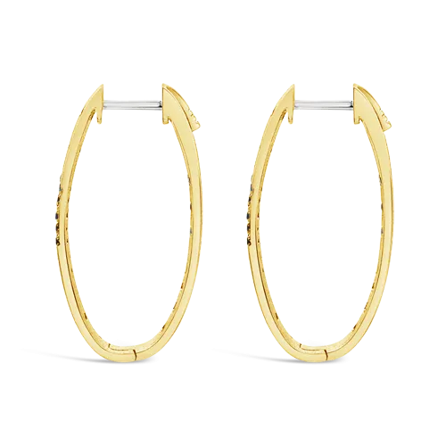 Oval Hoop Sapphire Earrings