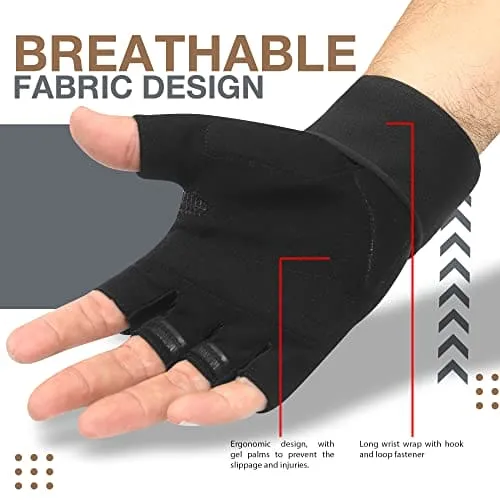 OXDAO Workout Weightlifting Gym Gloves for Men & Women with Wrist & Full Palm Protection, for Weight Lifting, Powerlifting, Training, Fitness, Hanging, Pull ups…