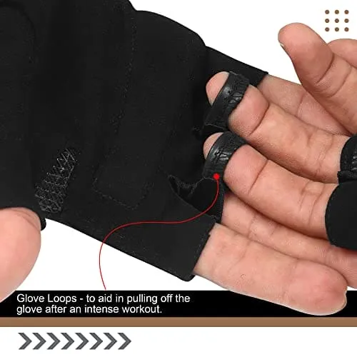 OXDAO Workout Weightlifting Gym Gloves for Men & Women with Wrist & Full Palm Protection, for Weight Lifting, Powerlifting, Training, Fitness, Hanging, Pull ups…