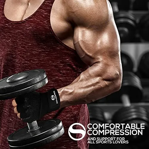 OXDAO Workout Weightlifting Gym Gloves for Men & Women with Wrist & Full Palm Protection, for Weight Lifting, Powerlifting, Training, Fitness, Hanging, Pull ups…