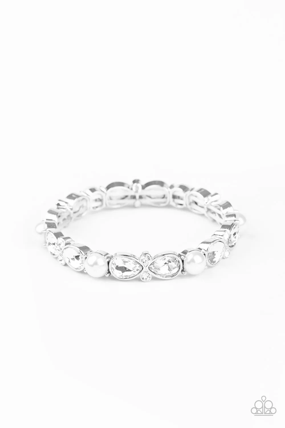 Paparazzi Frosted Finery - White Bracelet