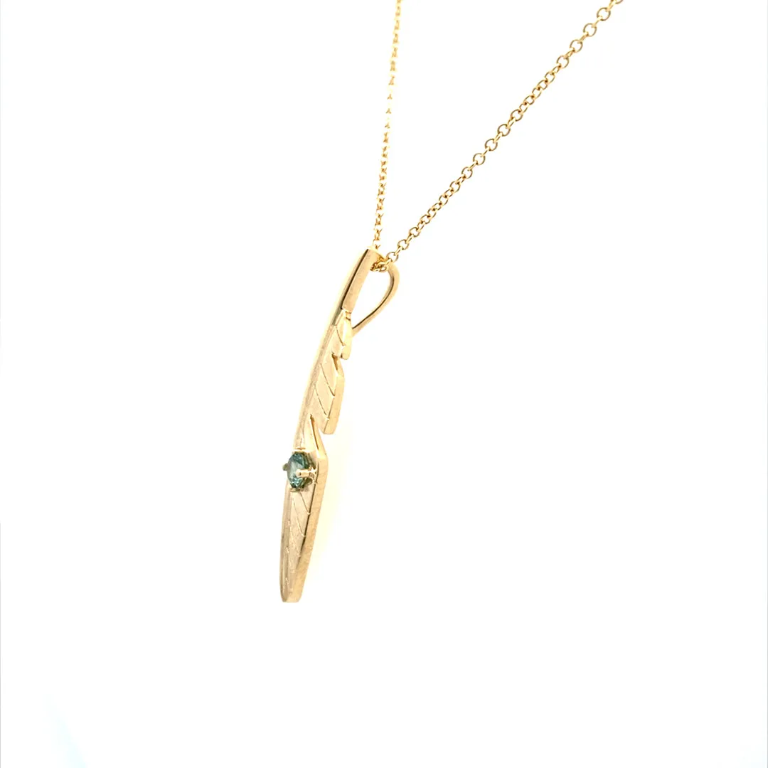 Parle Yellow Gold Drop Style Montana Sapphire Pendant PCC387MSXCI