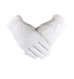 Past Master Masonic Cotton Gloves
