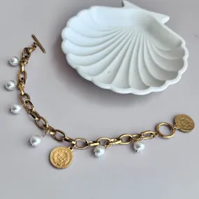 Pearls & Coins Bracelet