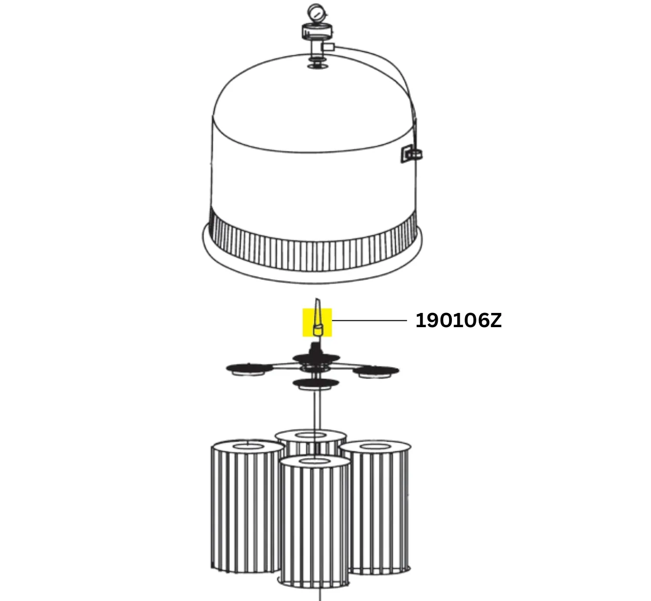 Pentair Air Bleeder Screen Cap Replacement for Clean & Clear Plus, EasyClean and Quad D.E Filters 1/4" | 190106Z