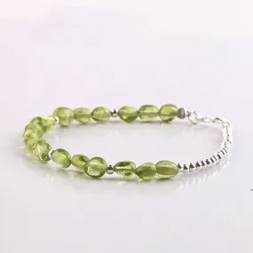 Peridot Bead Bracelets August Birthstone Handmade Gemstone Jewelry Accessories for Women