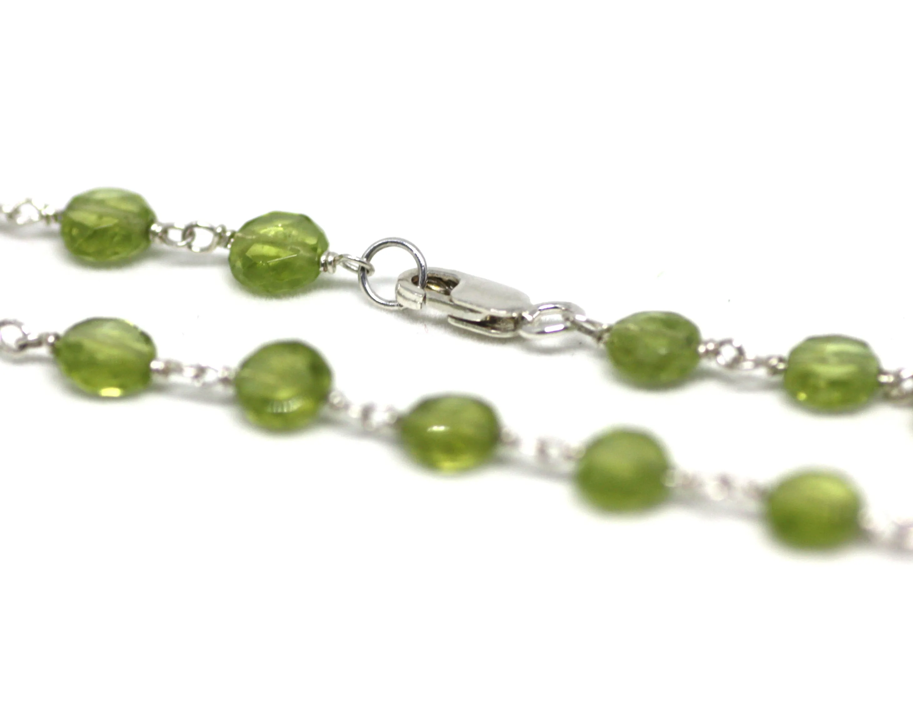 Peridot Bracelet in Wire Wrapped Silver