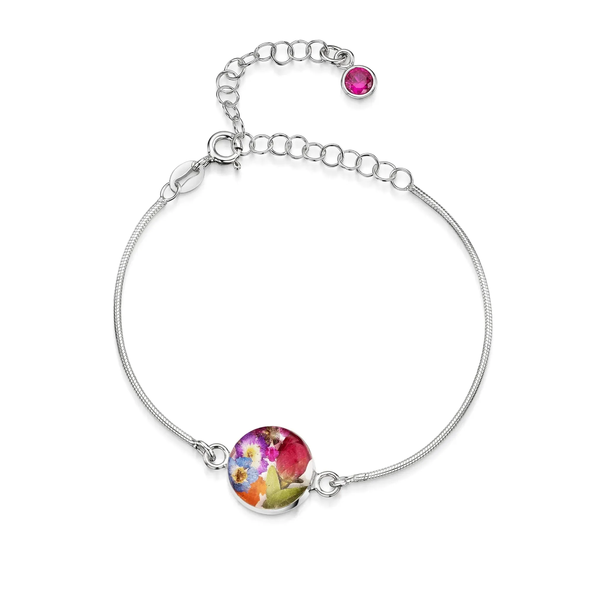 Personalized Sterling Silver Birthstone Flower Bracelets | Shrieking Violet®