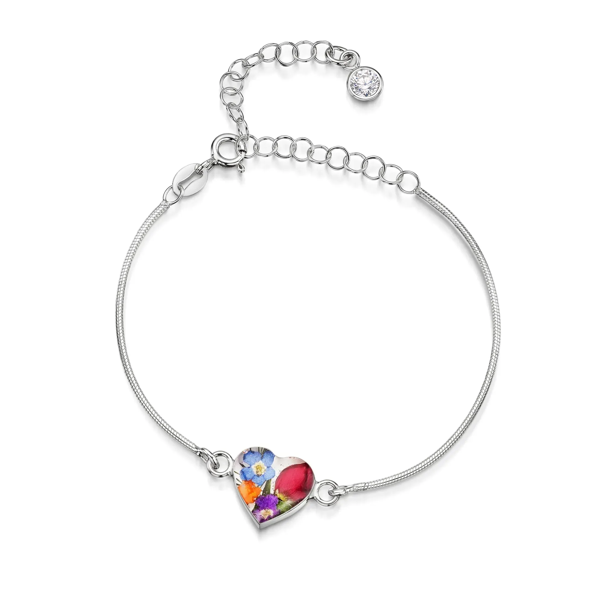 Personalized Sterling Silver Birthstone Flower Bracelets | Shrieking Violet®