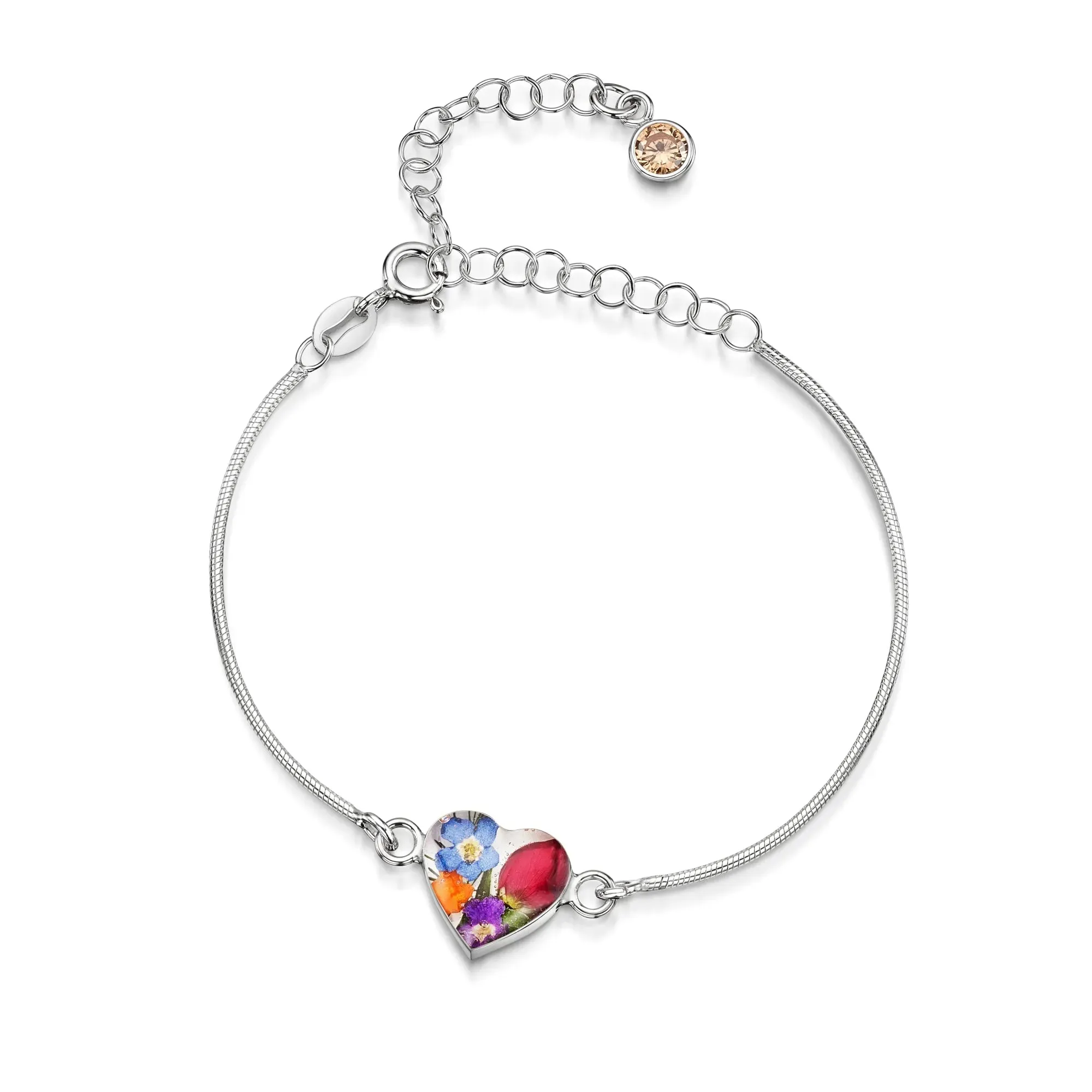 Personalized Sterling Silver Birthstone Flower Bracelets | Shrieking Violet®
