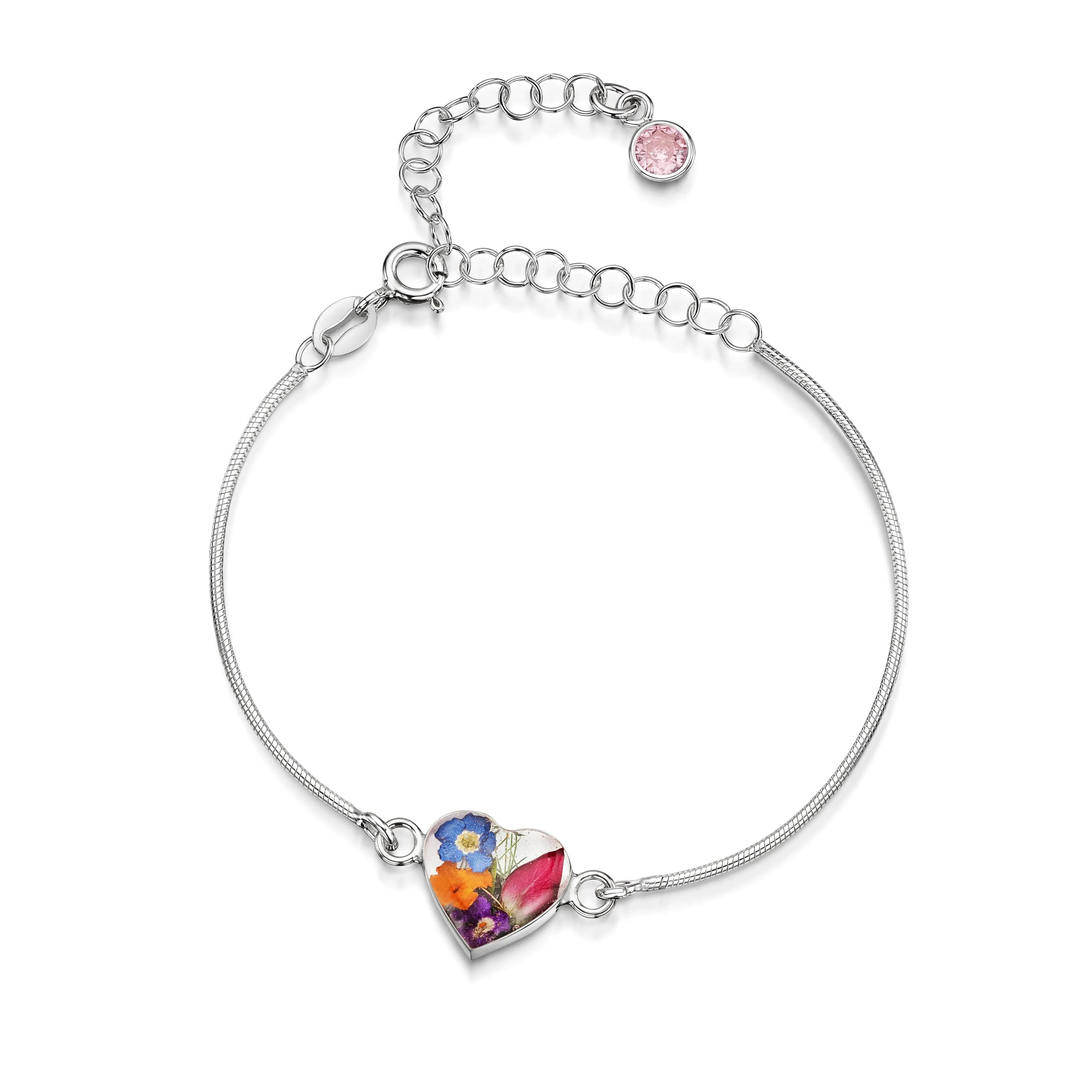 Personalized Sterling Silver Birthstone Flower Bracelets | Shrieking Violet®