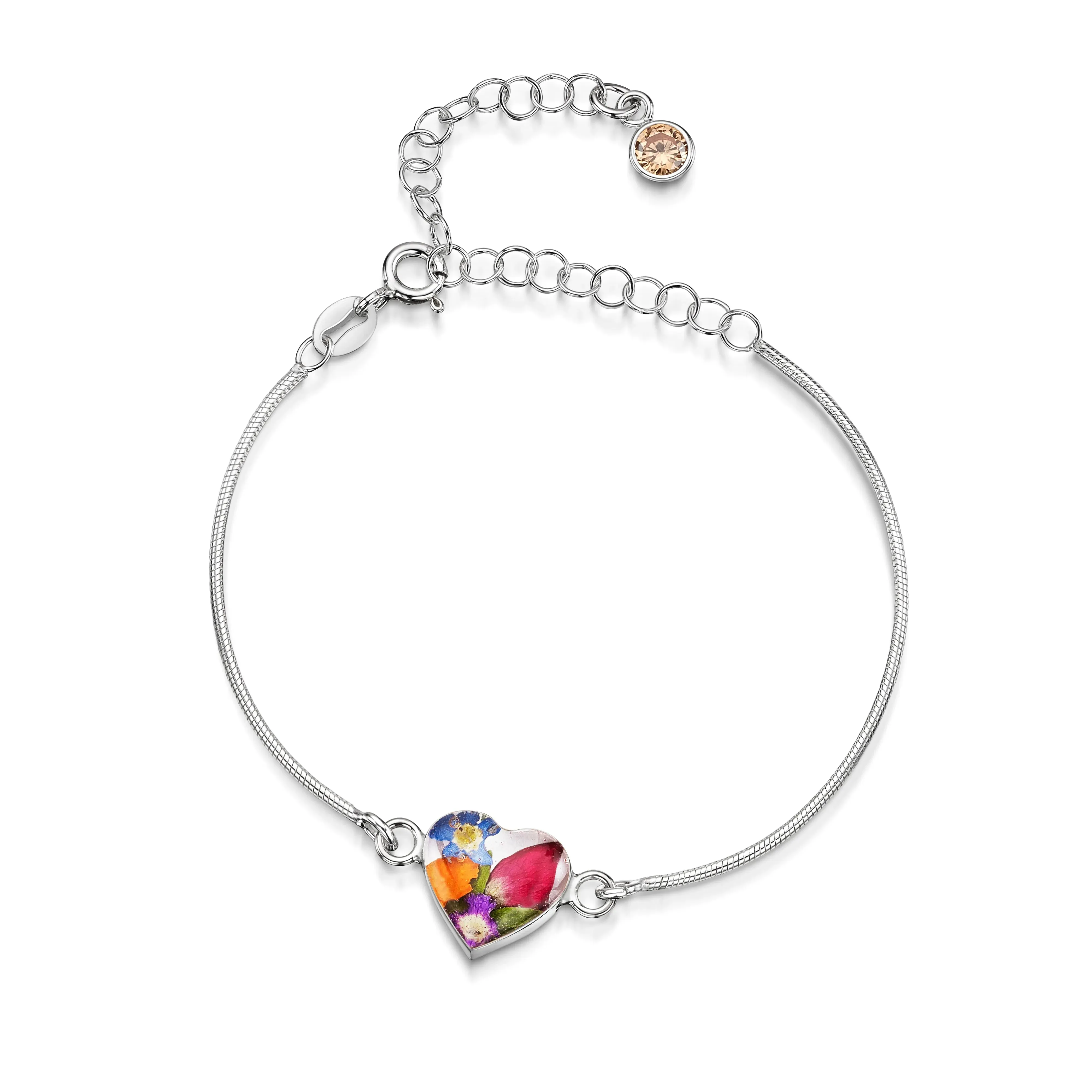 Personalized Sterling Silver Birthstone Flower Bracelets | Shrieking Violet®