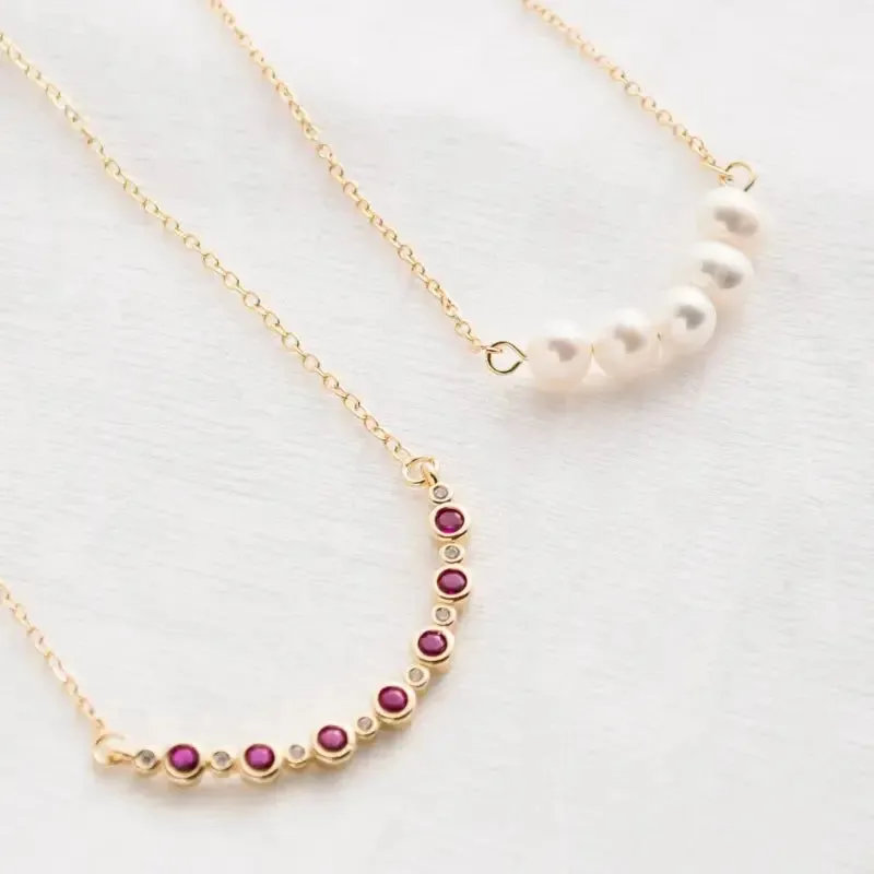 Pink Tourmaline Ruby Necklace