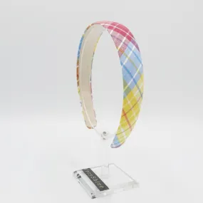 plaid check headband basic hairband for women