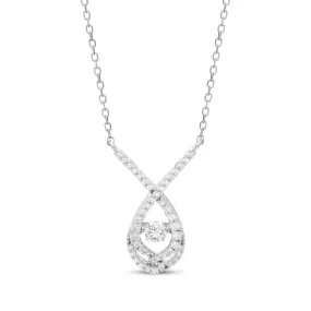 Pre-Owned Kay 1/5ct Diamond Love Entwined Diamond Necklace in Sterling Silver