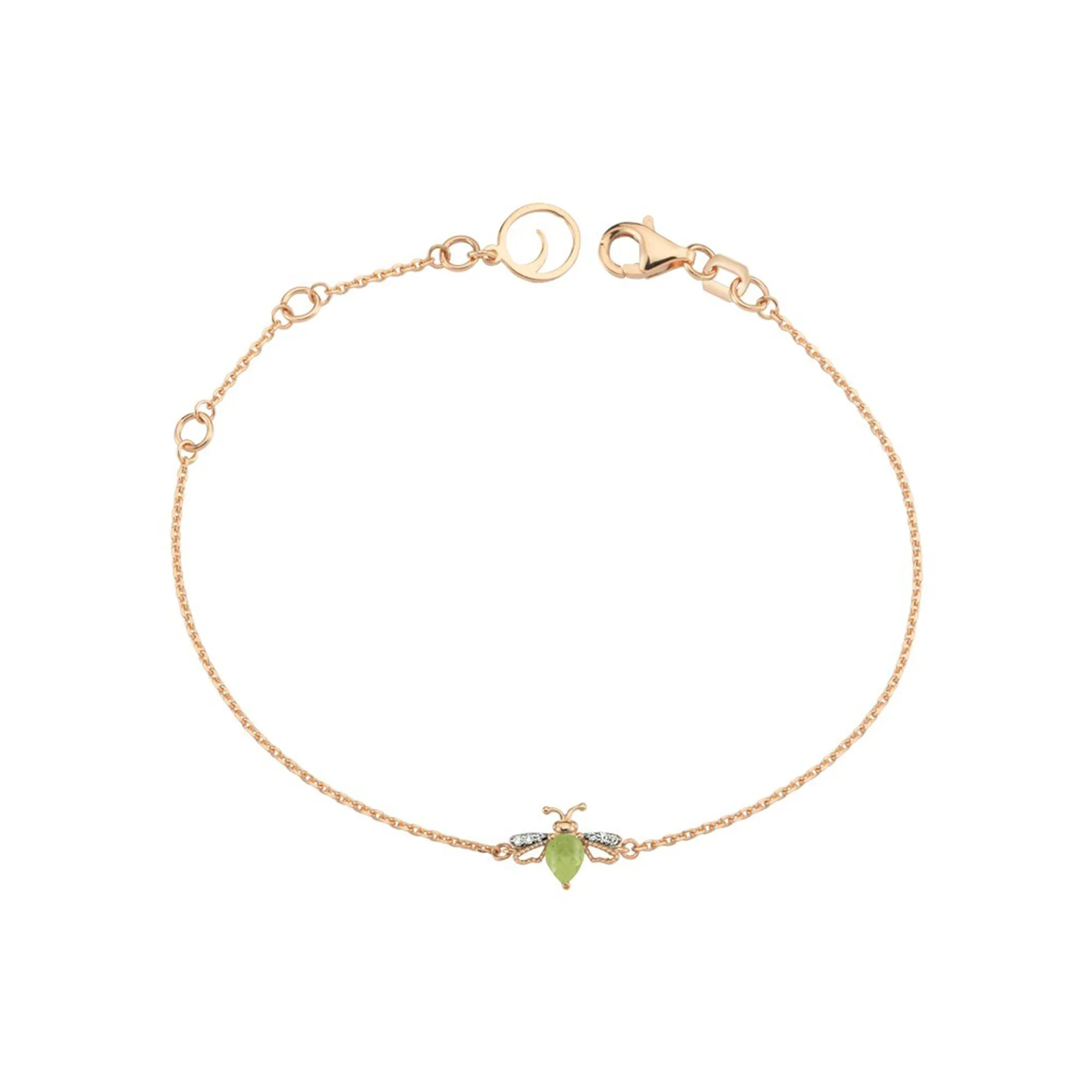 QUEEN BEE LILY GOLD DIAMOND PERIDOT BRACELET
