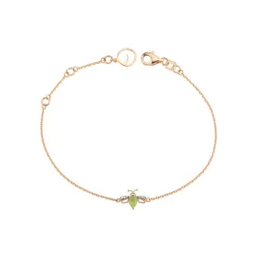 QUEEN BEE LILY GOLD DIAMOND PERIDOT BRACELET