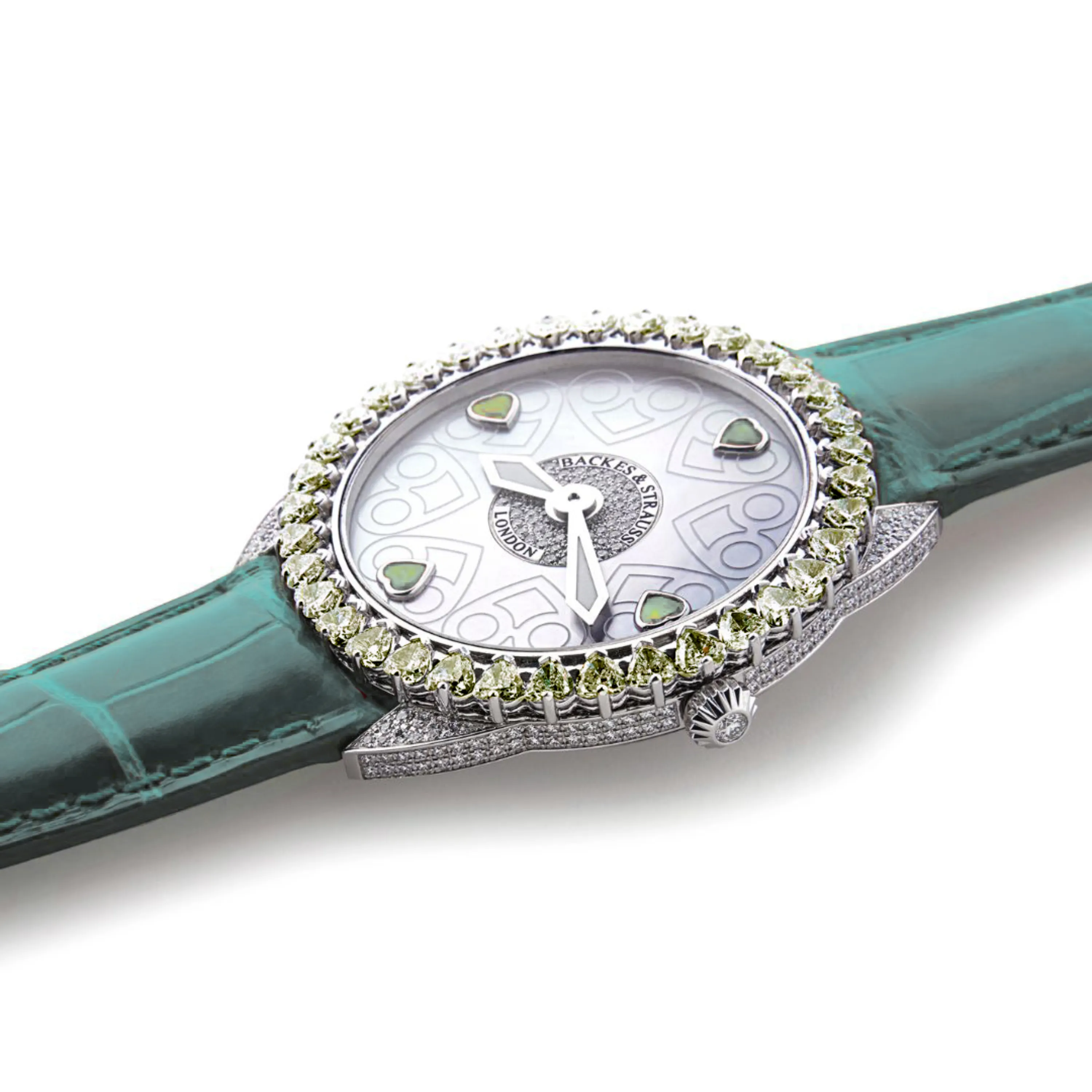 Queen of Hearts Peridot 37 Luxury Diamond Watch