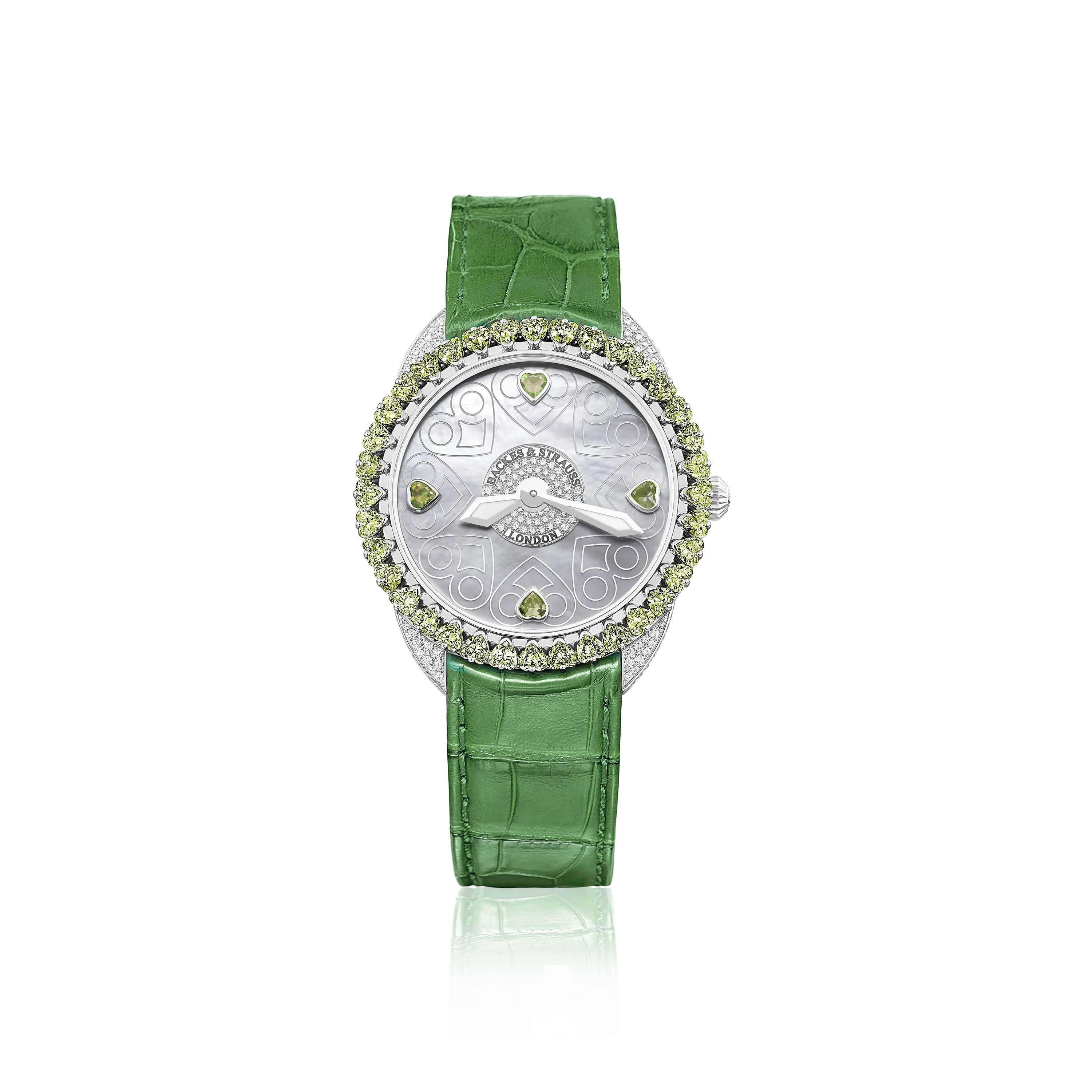 Queen of Hearts Peridot 37 Luxury Diamond Watch