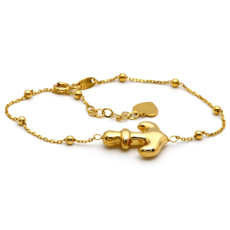 Real Gold 3D Anchor Adjustable Bracelet 0473