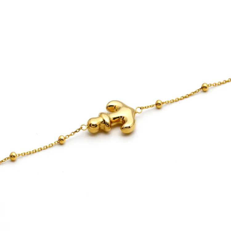 Real Gold 3D Anchor Adjustable Bracelet 0473