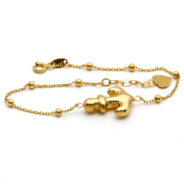 Real Gold 3D Anchor Adjustable Bracelet 0473
