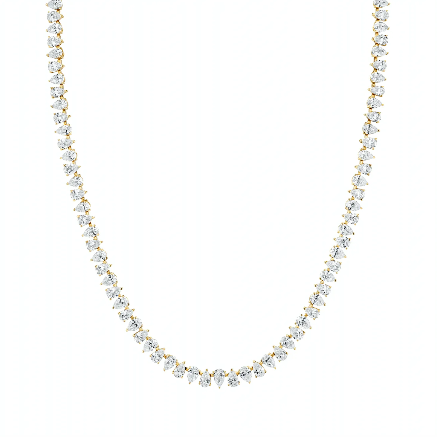 Reverse Water Drop Diamond Tennis Necklace | Ready to Ship