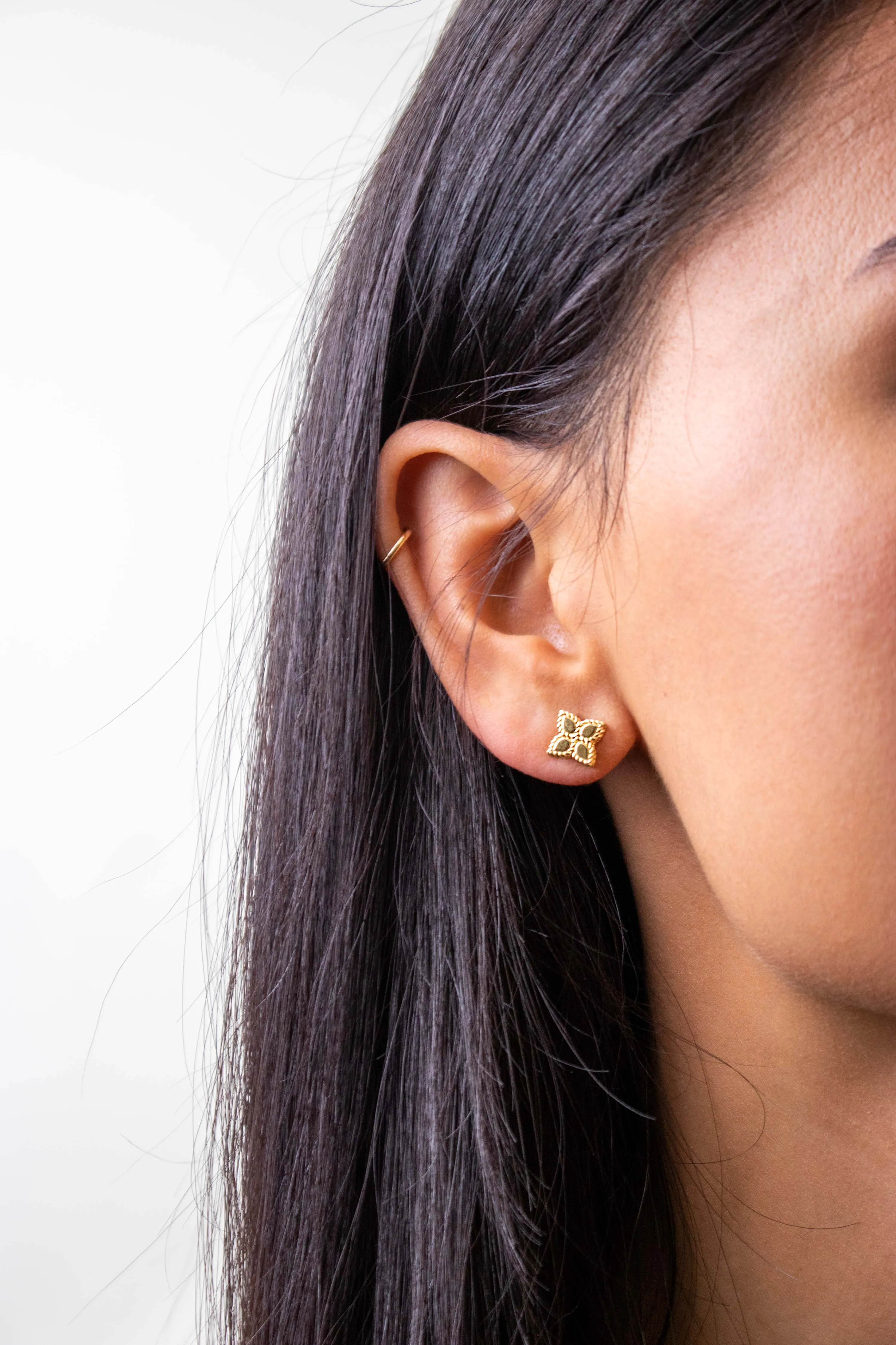 Roberto Coin Small Princess Flower Stud Earrings