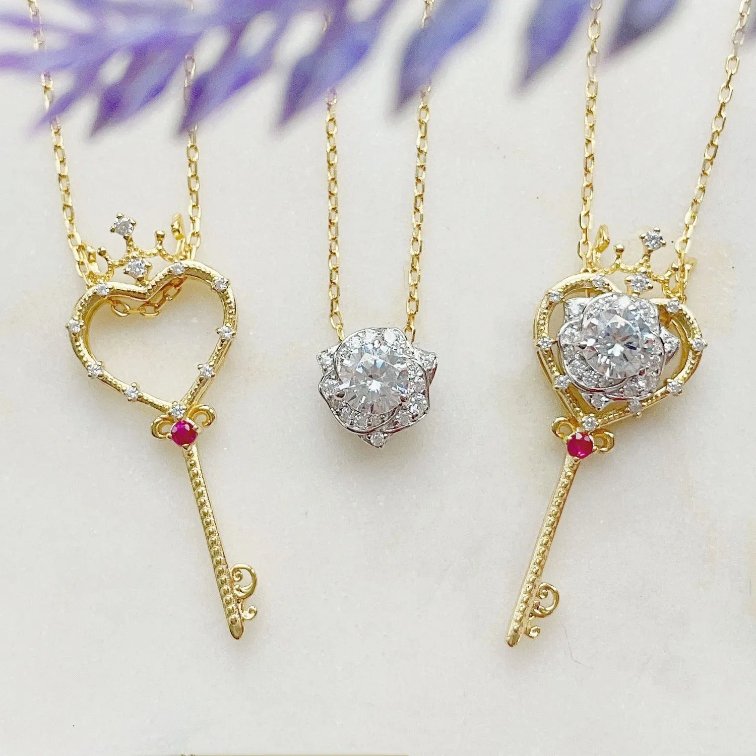 Rosa Key Three-Way Necklace©