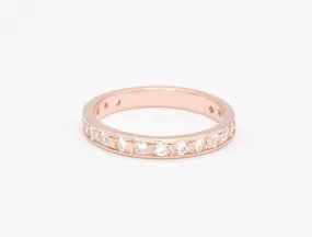 Rose Gold Diamond Band - Diamond Eternity Band - Brilliant Stackable Ring